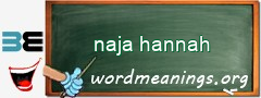 WordMeaning blackboard for naja hannah